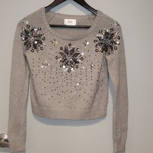 Justice sparkly snowflake sweater.